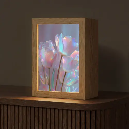 Tulpen - Glazen - Bloemblaadjes - Pasteltinten Light Box met kabel (Tafellamp) klein -z3d_website