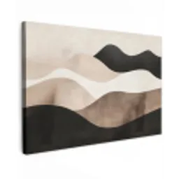 Abstract - Landschap - Golven - Crèmekleur canvas 2cm klein -z3d