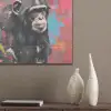 Graffiti - Chimpansee - Dieren - Street art - Banksy PET vilt klein -sfeer6_closeup