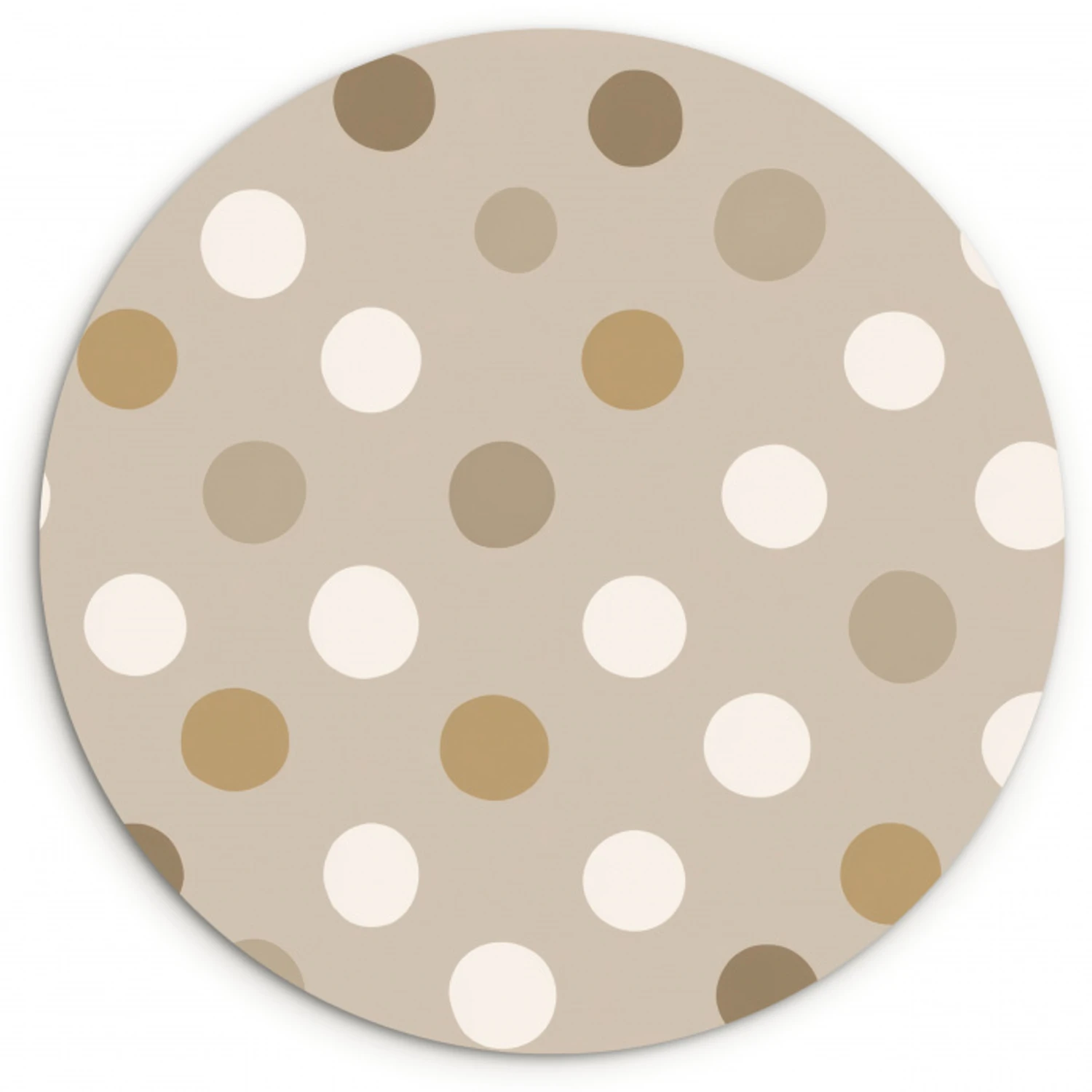 Polka - Dots - Beige Wandcirkel kunststof plaat 5mm dik klein 188 -3d