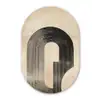 Boog -  Strepen - Minimalistisch - Zwart Wandcirkel Ovaal Forex klein -3d