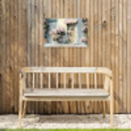 Fiets - Pastelkleuren - Bloemen Tuinposter op houten frame 2 cm dik klein -sfeer4