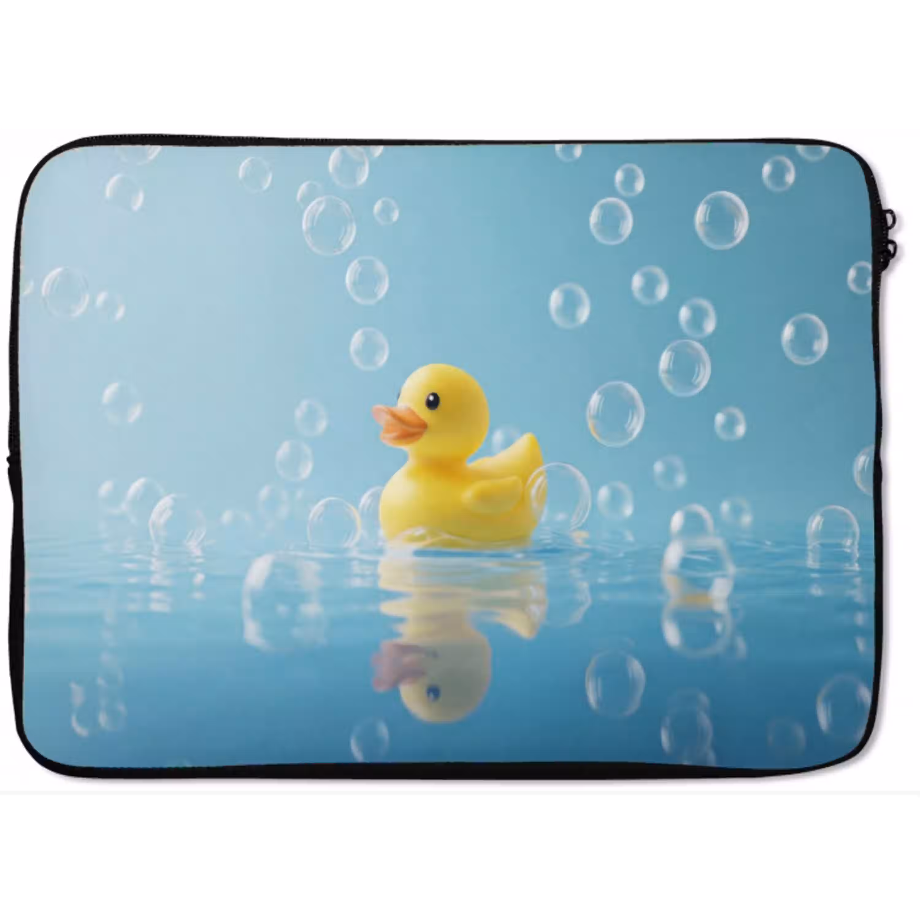 Bubbels - Badeend - Geel laptophoes neopreen klein -zkaufland3dotto