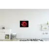 Bloem - Roos - Rood - Zwart textielposter latten blank klein -kinderkamer
