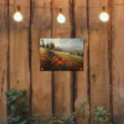 Klaprozen - Rood - Heuvels - Landschap tuinposter los doek klein -sfeer1