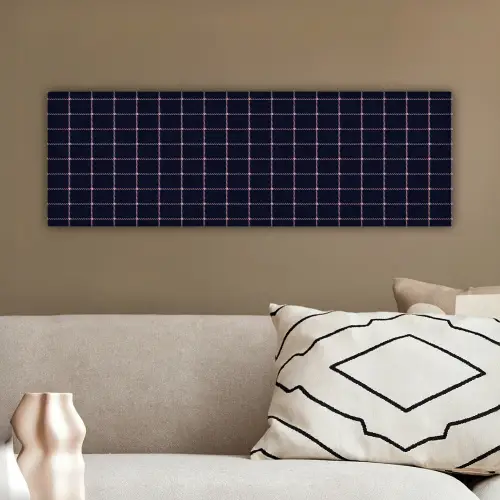 Plaid - Patroon - Blauw - Roze canvas 2cm klein 828 -sfeer3