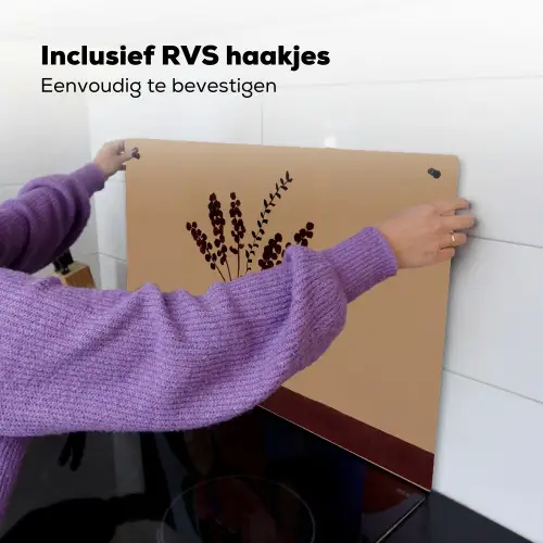 Minimalistisch - Vaas - Bloemen - Bruin Inductie beschemer met haakjes klein -ky-ophangen-nl