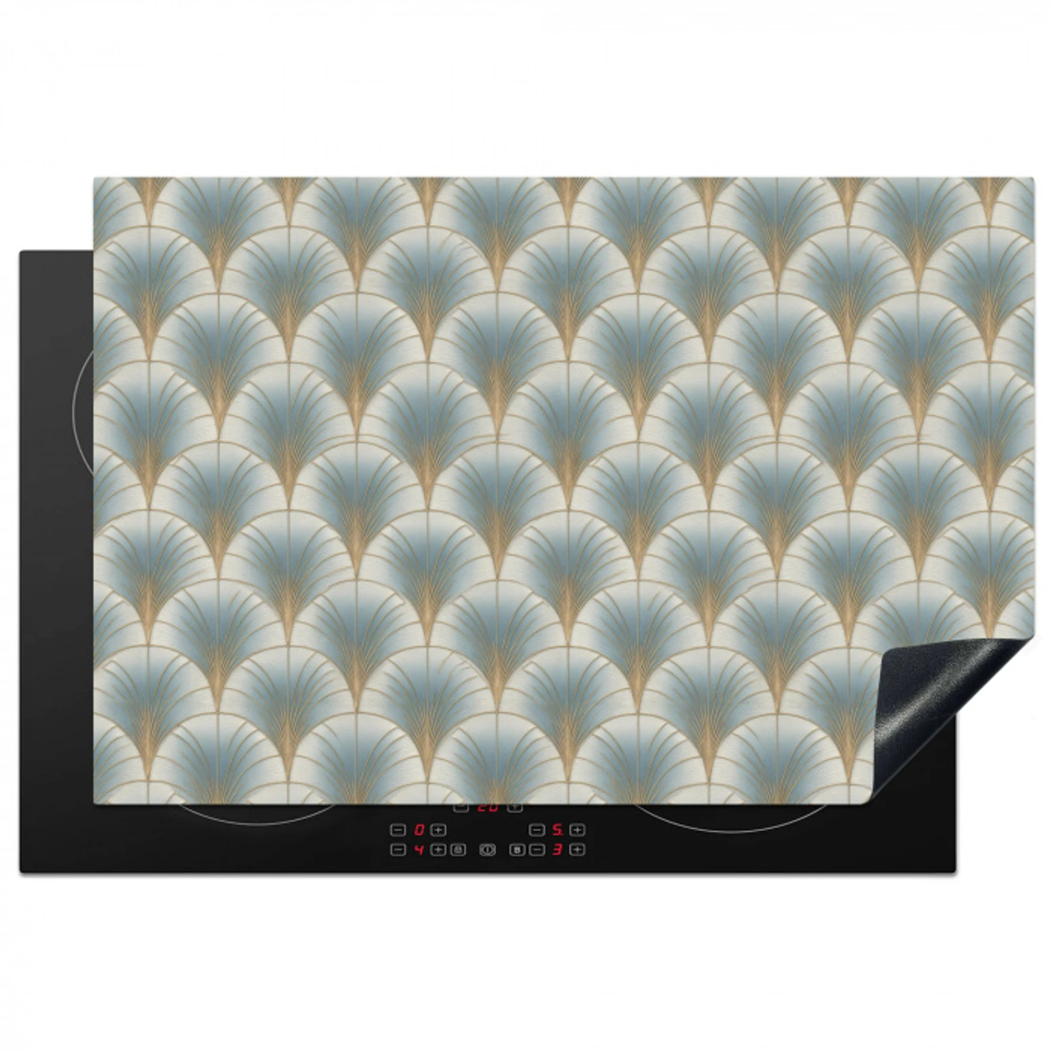 Waaier - Klassiek - Blauw Inductie beschermer vinyl 3mm klein 276 -3d