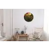 Wijngaard - Druiven - Zonsondergang Wandcirkel aluminium klein -woonkamer