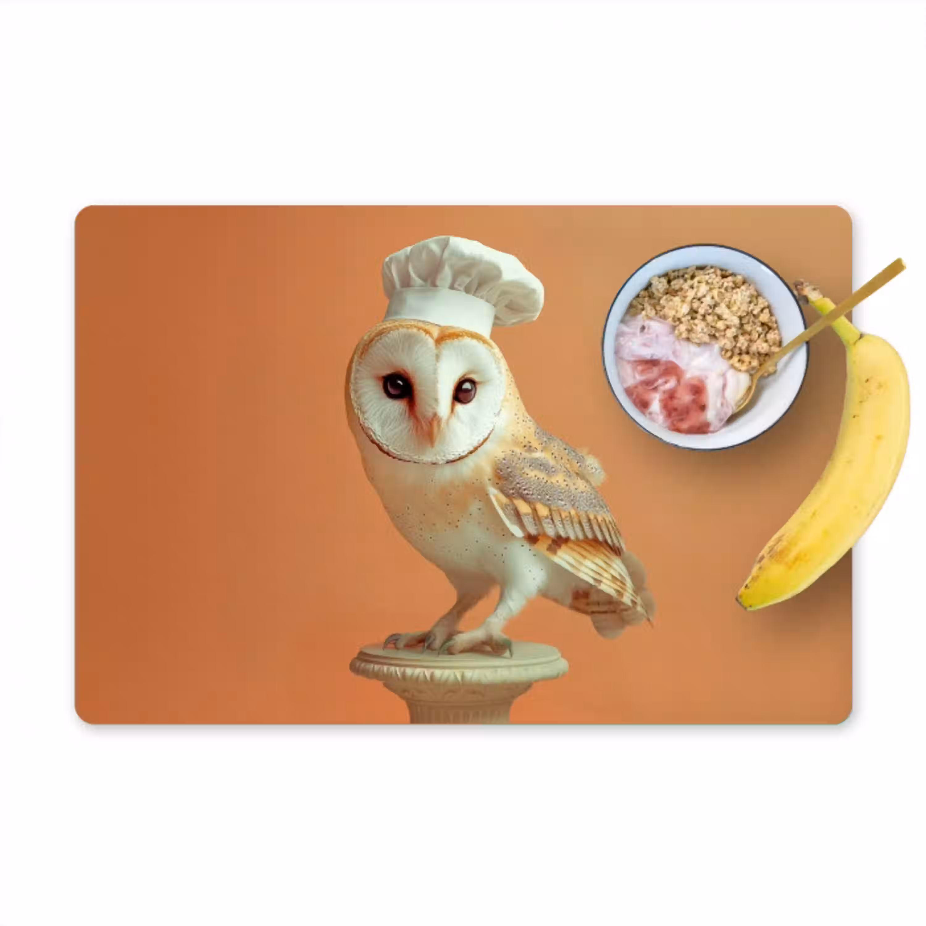 Kerkuil - Koksmuts - Oranje - Vogel Placemat vinyl groot -zzzproduct_Kitchenyeah-website