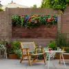 Bloemen - Muur - Groen - Oranje Tuinposter op houten frame 2 cm dik xxl -sfeer3