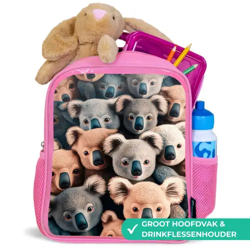 Koala Kapriolen Kinderrugzak - Roze middel -inhoud_NL