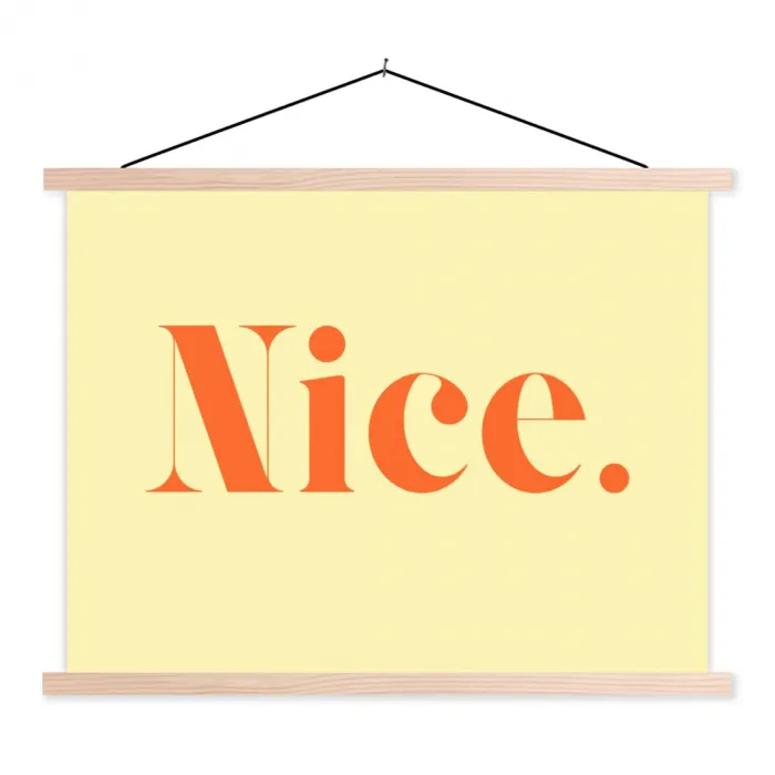 Nice - Oranje - Geel - Minimalistisch textielposter latten blank klein -3d