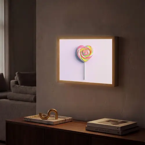 Hart - Lolly - Snoep Light Box met batterij (Wandlamp) middel -sfeer1