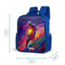Crossmotor - Neonkleuren - Lijnen - Helm Kinderrugzak - Blauw middel -productfoto_formaten