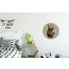 Neushoorn - Witte bloemen - Lief Wandcirkel aluminium klein -kinderkamer
