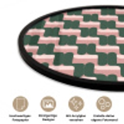 Vlechtpatroon - Groen - Roze - Geometrisch Fotolijst rond zonder passe partout klein 856 -closeup_DE