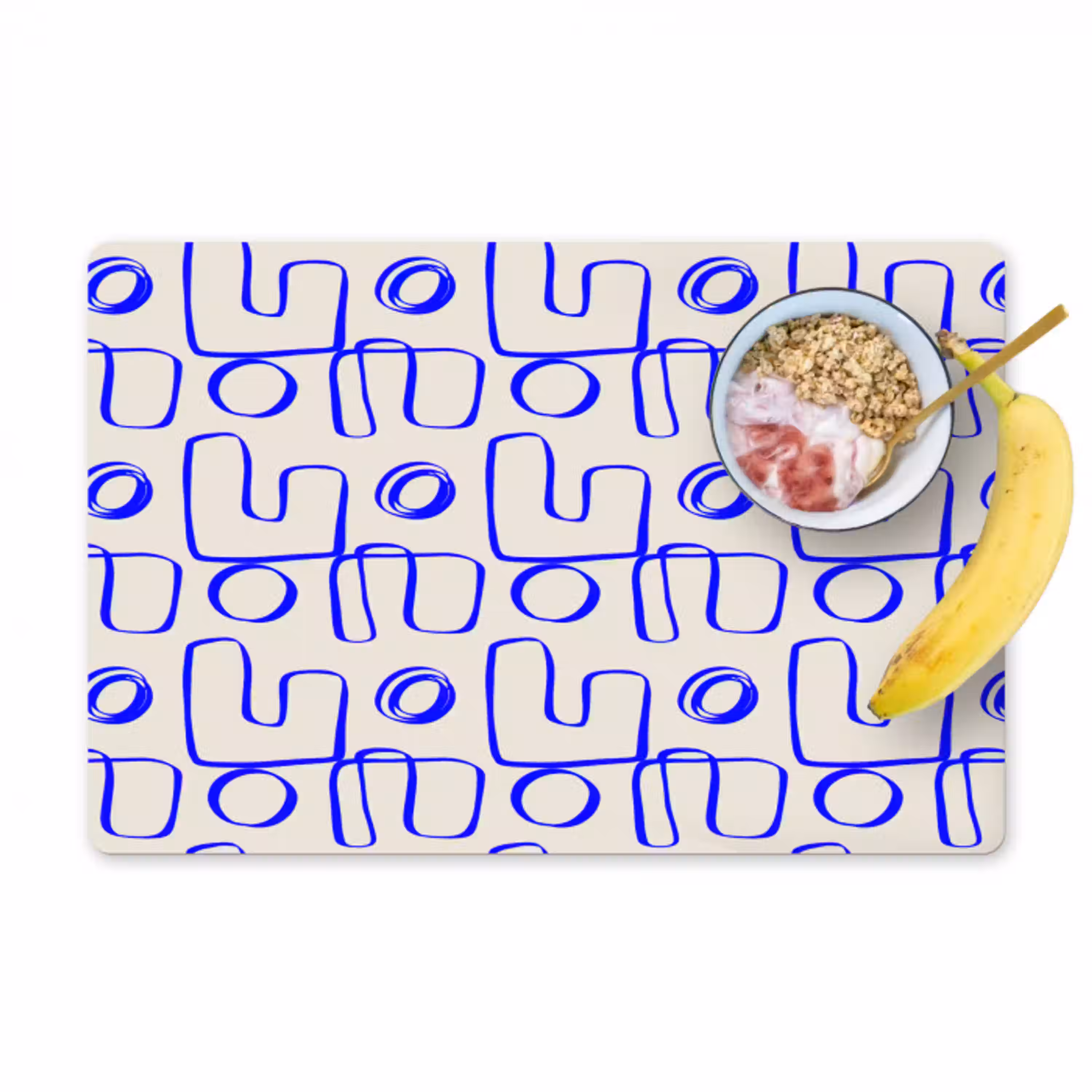 Blauw - Patroon - Beige - Abstract Placemat vinyl groot 368 -zzzproduct_Kitchenyeah-website