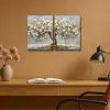Boom - Abstract - Wit - Bloesem Canvas - Meerluiken 2 luik klein -sfeer5