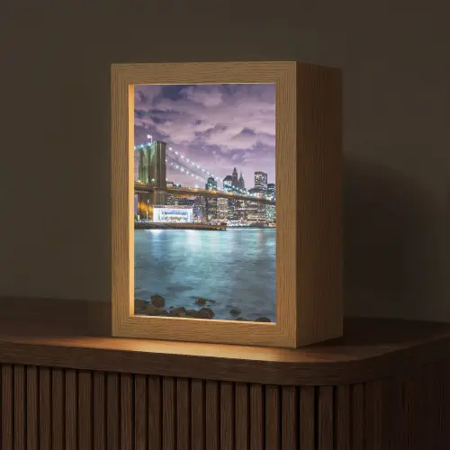 New York - Skyline - Stad - Kleuren Light Box met kabel (Tafellamp) klein -z3d_website