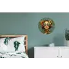 Vrouw - Bloemen - Vlinders - Natuur - Vintage Wandcirkel aluminium klein -slaapkamer