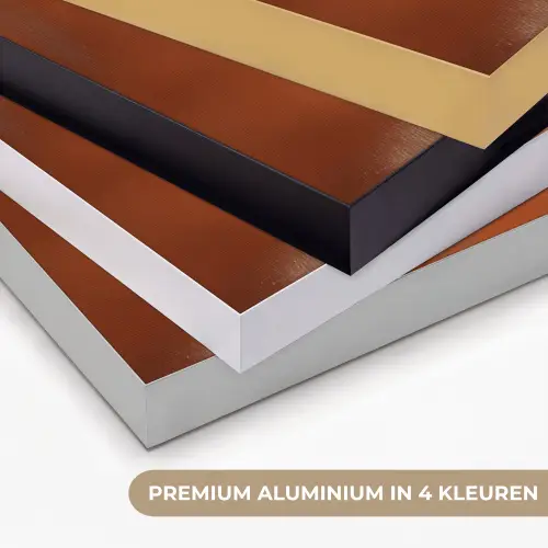 Abstract - Lijnen - Zonnestralen - Roodbruin Textielframe zwart klein -USP_kleurenNL