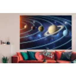 Ruimte - Zonnestelsel - Blauw forex 5mm xxl -woonkamer