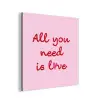 Tekst - Roze - Love - Hart aluminium wit klein -3d