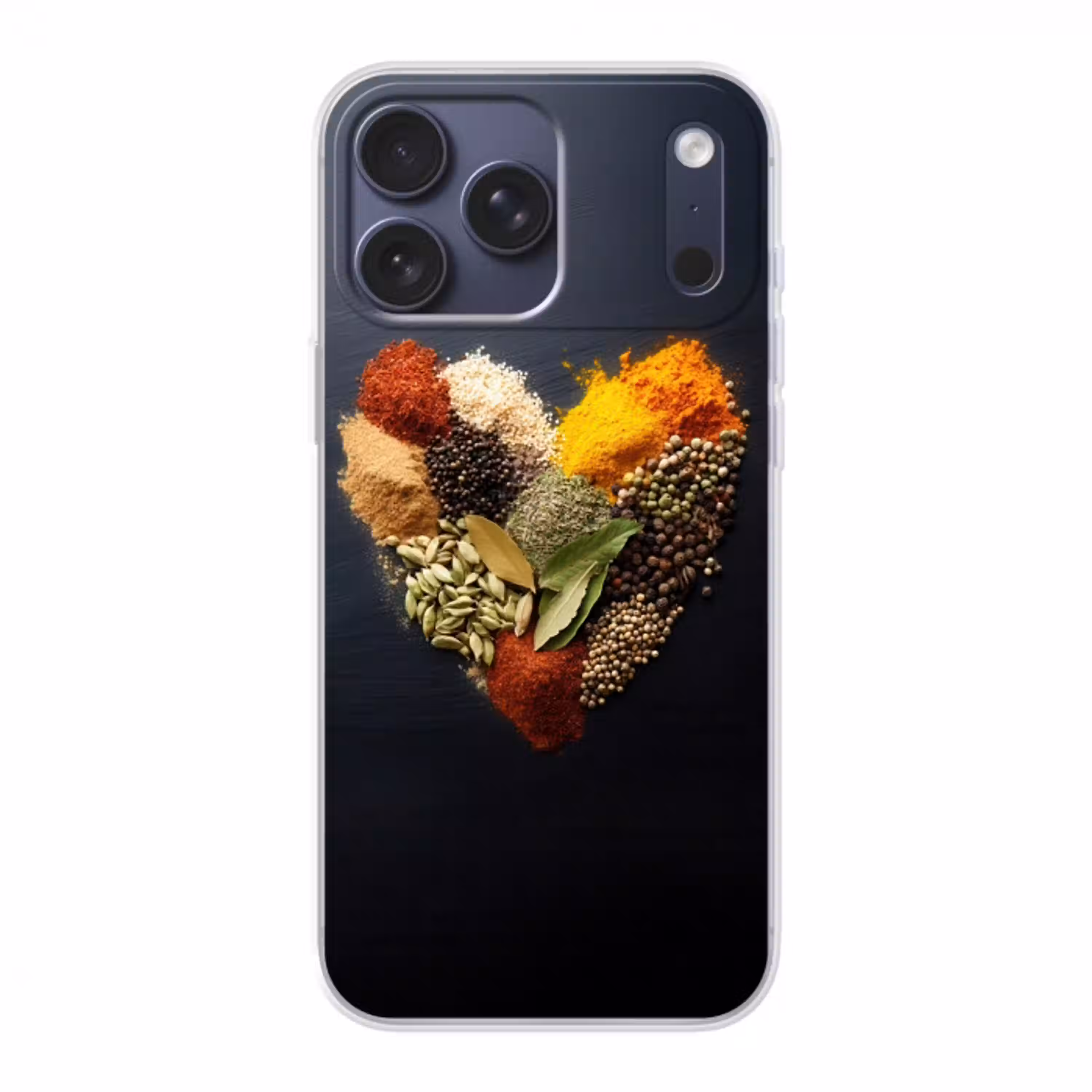Specerijen - Mix - Hartvorm - Zwart Telefoonhoesje iPhone 17 Pro Max klein -3d