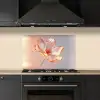 Glazen - Bloem - Roze keuken achterwand spatscherm klein -sfeer1