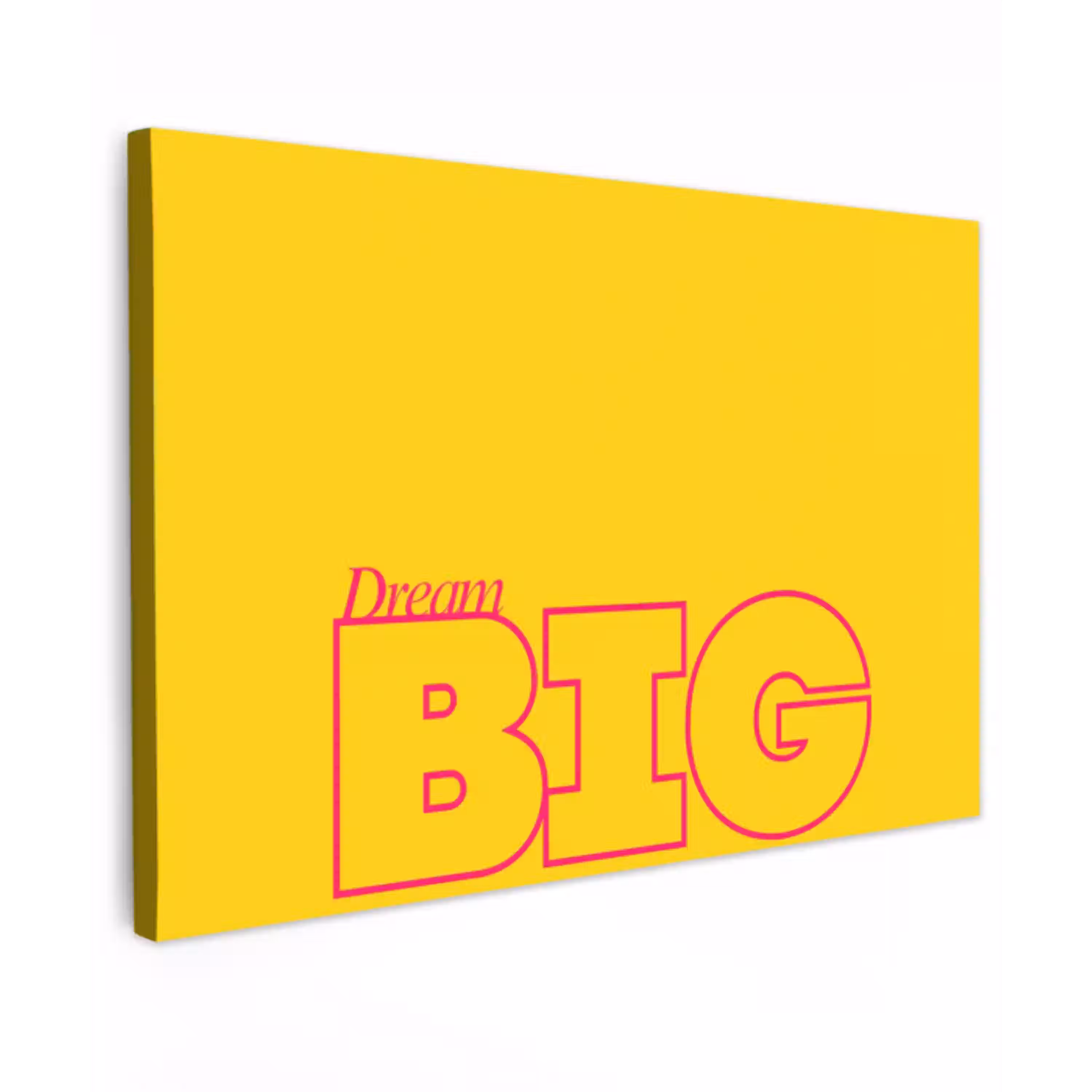 Dream big - Geel - Grafisch canvas 2cm klein -z3d