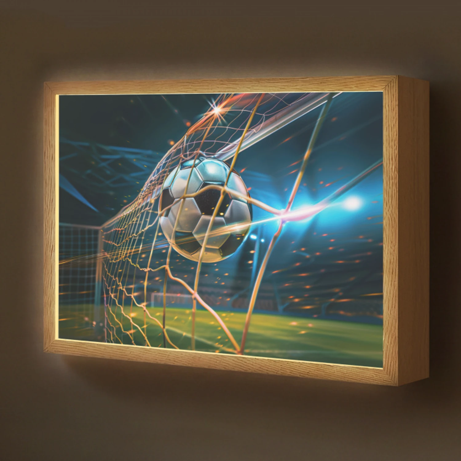 Voetbal - Goal - Sport - Jongens Light Box met batterij (Wandlamp kind) middel -z3d_website