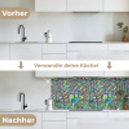 Fantasy - Design - Kleuren - Retro keuken achterwand 2 middel 871 -voor-na_DE