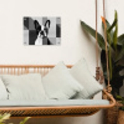 Buldog - Zwart - Abstract - Vlakken tuinposter los doek klein -sfeer7