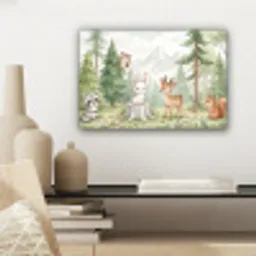 Bos - Dieren - Groen canvas 2cm klein -sfeer6