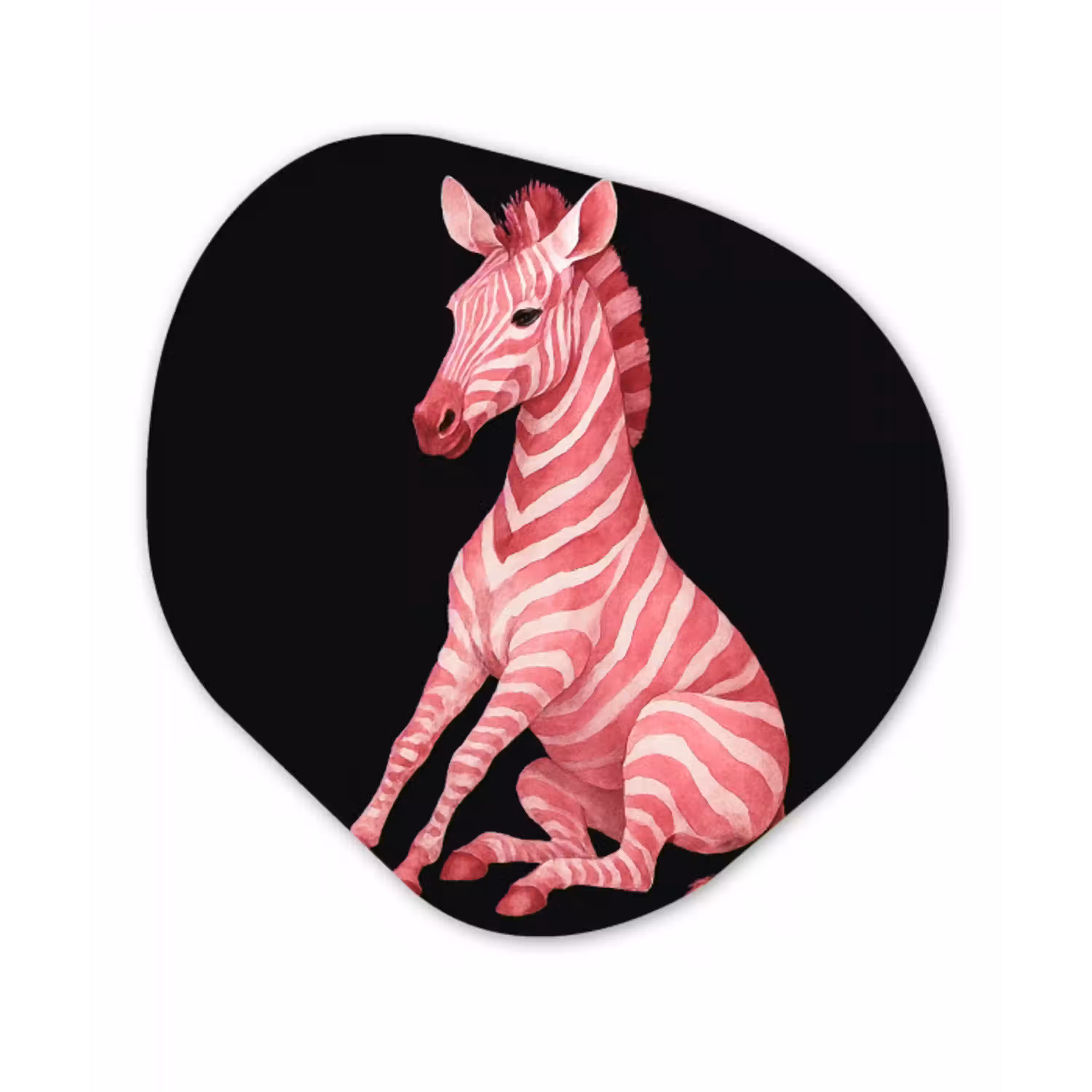 Zebra - Roze - Gestreept Wandcirkel Organisch Forex 3mm klein -3d