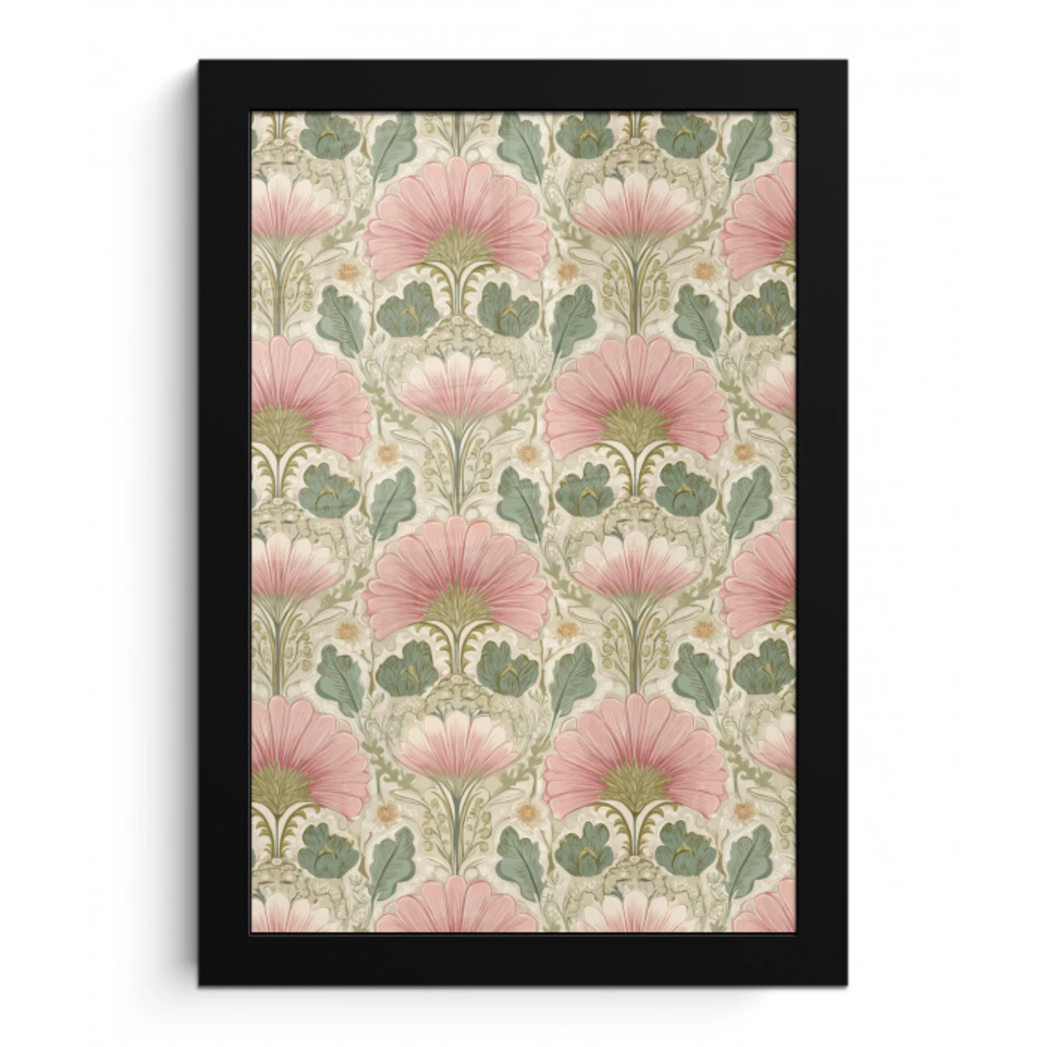 Klassiek - Patroon - Roze fotolijst zwart zonder passe partout klein 224 -3d
