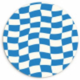 Golvend - Patroon - Blauw Wandcirkel kunststof plaat 5mm dik klein 188 -3d