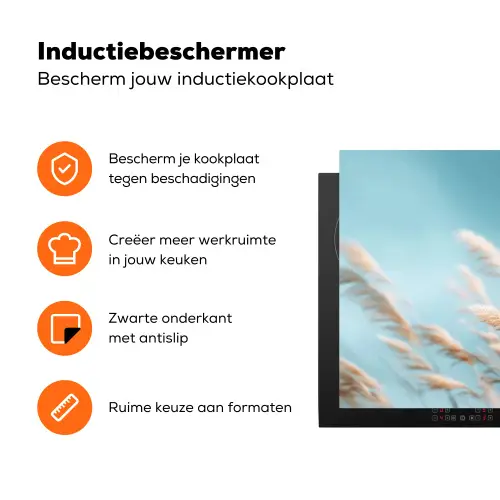 Siergras - Wind - Lichtbruin Inductie beschermer vinyl 3mm klein -zzzzzzz-td-ups