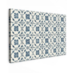 Grafisch - Tegel - Blauw Tuinposter op houten frame 2 cm dik klein 845 -3d