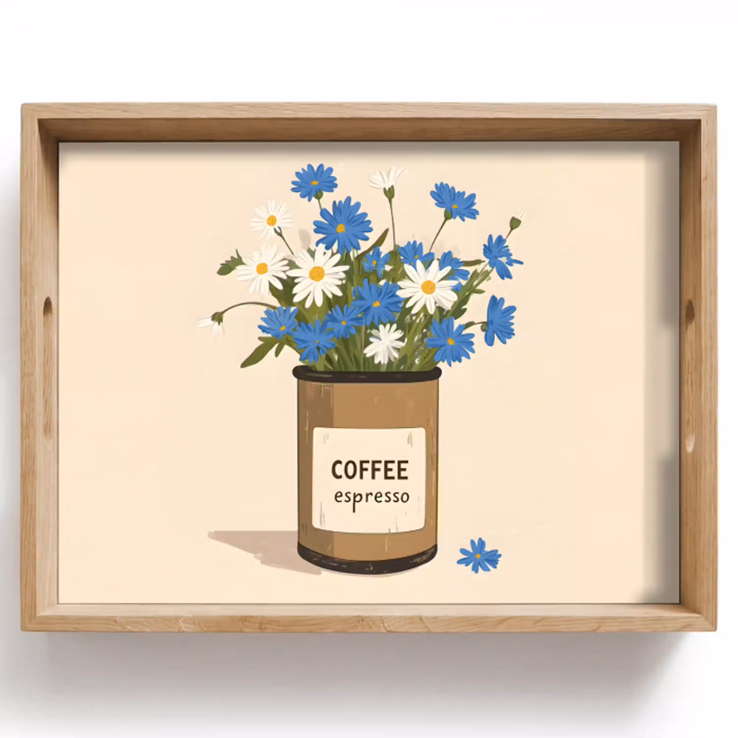 Coffee - Blik - Minimalistisch - Bloemen Dienblad Rechthoek middel -z3d_shopping