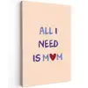 Moeder - Tekst - Hartje - Rood canvas 2cm klein -z3d