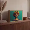 Vrouw - Hoodtooi - Tropisch - Fruit - Druiven Light Box met batterij (Wandlamp) middel -sfeer2