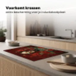 Bloemen - Dieprood - Zonnebril - Vrouw Inductie beschermer vinyl 3mm klein -sfeer1