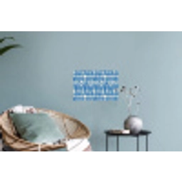 Ruitpatroon - Blauw - Crème Muursticker klein 286 -plant