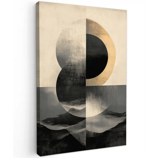 Cirkels - Schaduw - Abstract Tuinposter op houten frame 2 cm dik klein -3d