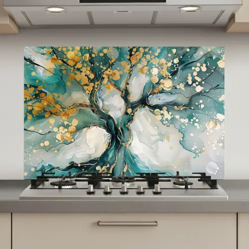 Boom - Modern - Verflook - Turquoise - Goud keuken achterwand spatscherm klein -3d_website