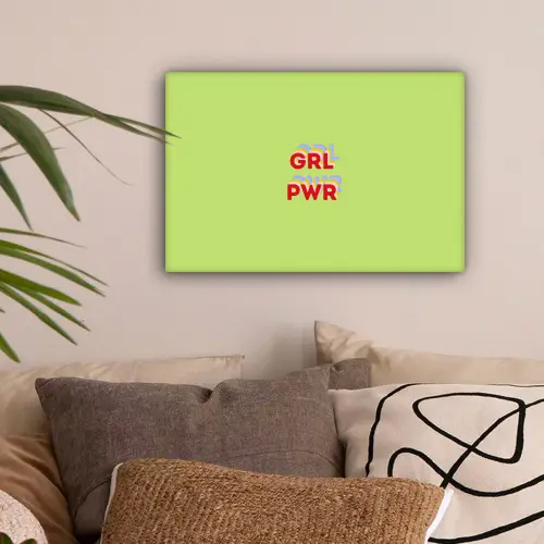 Grl pwr - Groen - Rood - 3D canvas 2cm klein -sfeer1