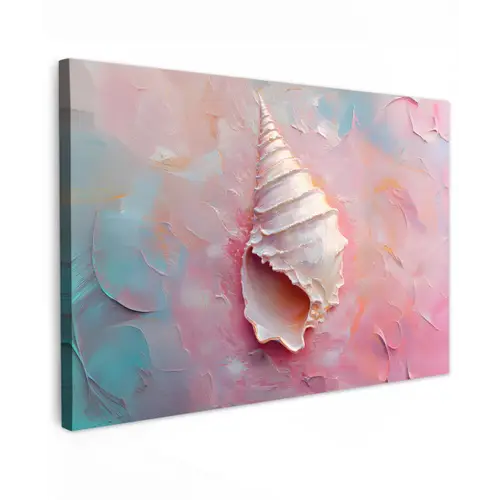 Schelp - Pastel - Pink canvas 2cm klein -z3d