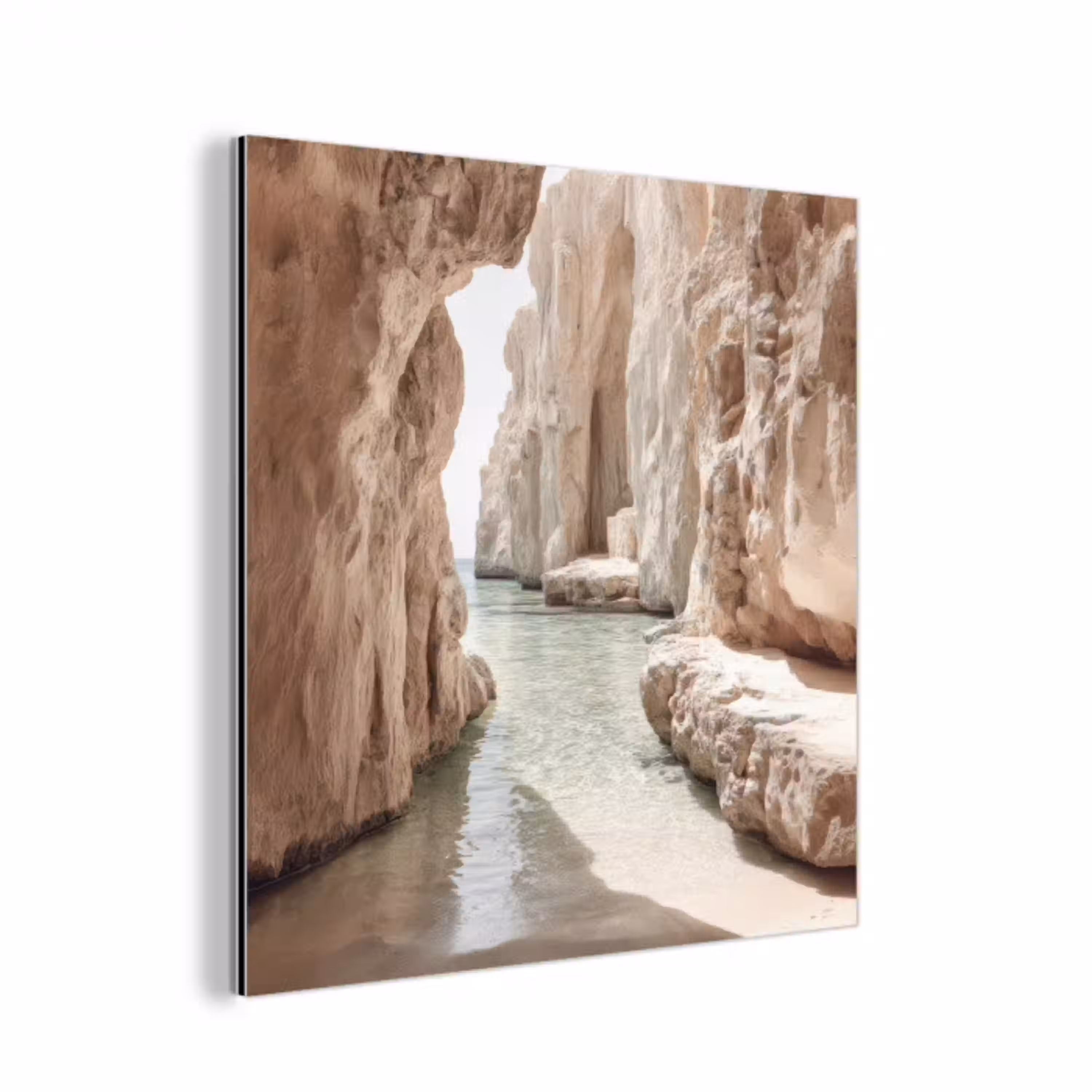 Rotsen - Zee - Zand - Kloof aluminium wit klein -3d